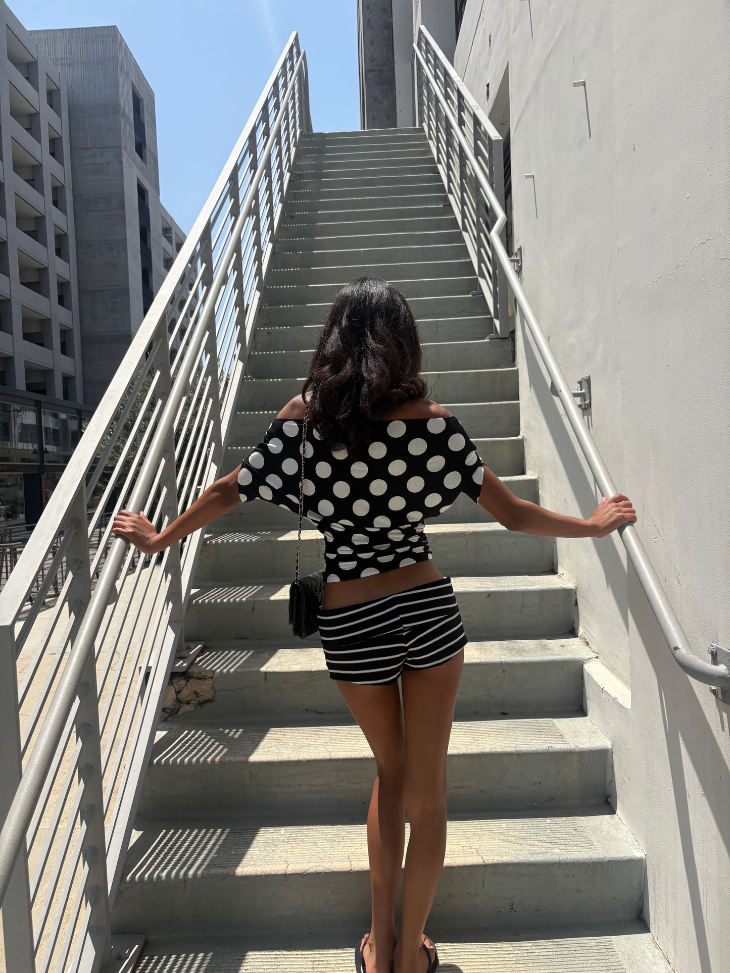 Florence Top - White Polka Dots