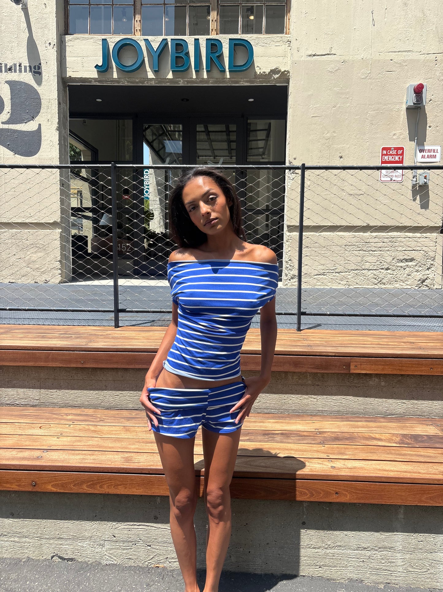Florence Micro Shorts- Blueberry Stripes