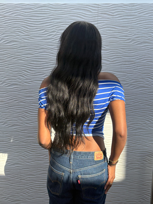Florence Top - Blueberry Stripes